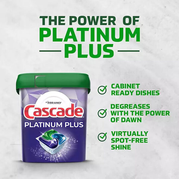 Cascade Platinum Plus ActionPacs Dishwasher Detergent Pacs, Fresh Scent (81 ct.) - Image 2