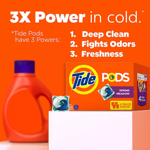 Tide PODS Liquid Laundry Detergent Pacs, Spring Meadow (156 ct.) - Image 3