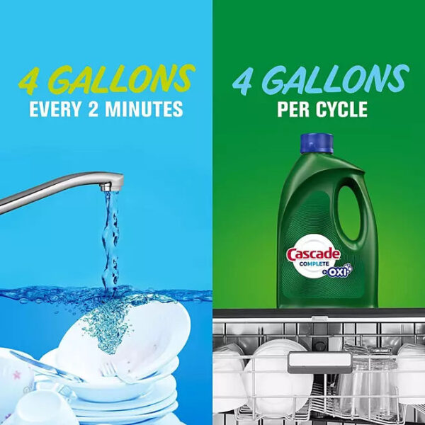 Cascade Complete Gel + Oxi Dishwasher Detergent (125 fl. oz.) - Image 2