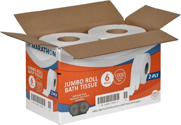 Marathon Jumbo Roll 2-Ply Toilet Paper, Septic Safe (1000 ft./roll, 6 rolls) - Image 2